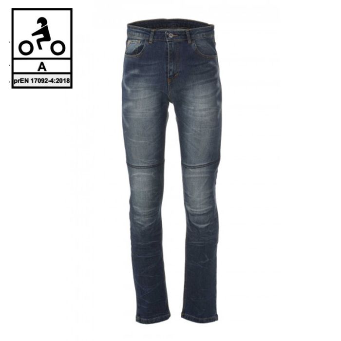 Jeans moto Carburo TORIN CE Certificati con fibra aramidica Blu Stonewash